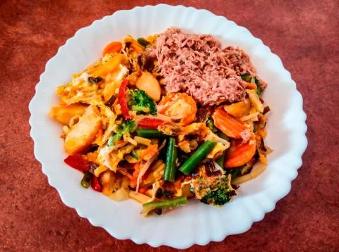 Delicious dish with vegetables 스톡 사진