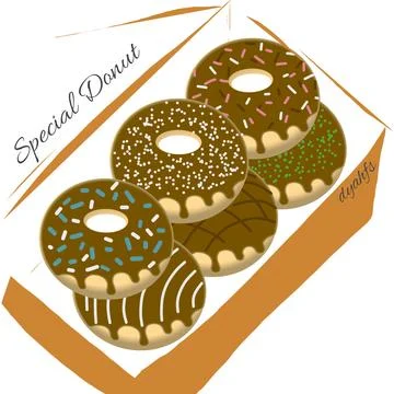 Delicious donut cake illustration Stock Illustration