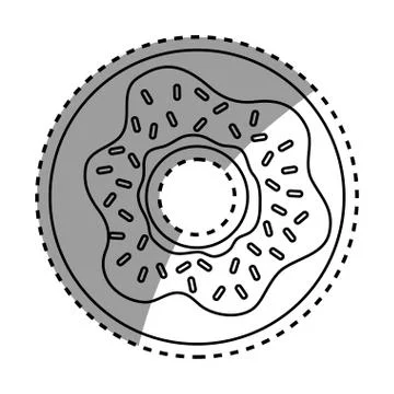 Delicious donut dessert Stock Illustration