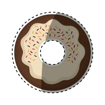 Delicious donut dessert Stock Illustration
