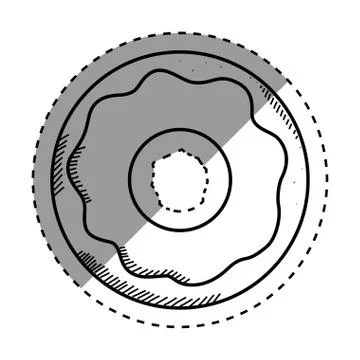 Delicious donut dessert Stock Illustration