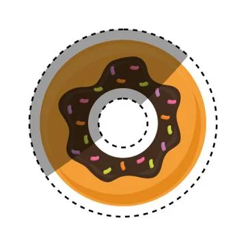 Delicious donut dessert Stock Illustration