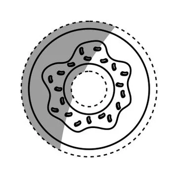 Delicious donut dessert Stock Illustration
