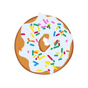 Delicious donuts colorful vector illustrations Stock Illustration
