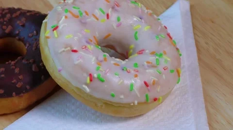 Delicious donuts with icing Stock Footage 58944960