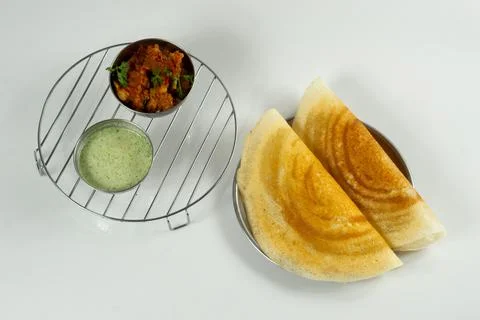 Delicious dosa for morning breakfast Stock Photos