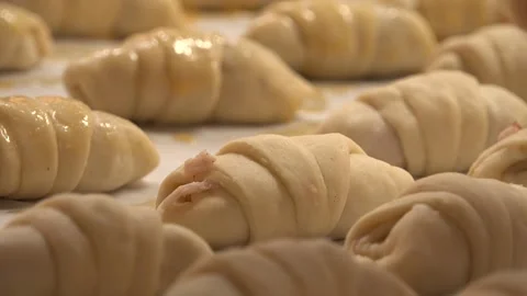 Delicious dough rolls being made in the bakery Stock Footage 239687086