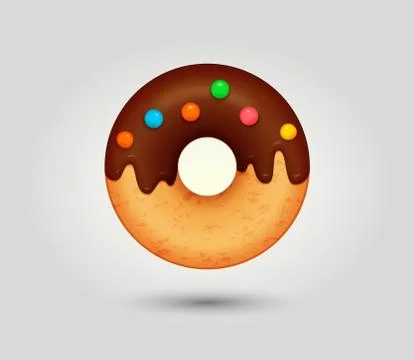 Delicious Doughnut, Vector Illustration Stock Illustration