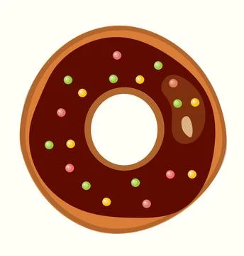 Delicious Doughnut on White Background. Vector Illustration. Stock Illustration