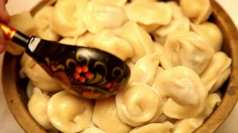 Delicious dumplings with butter Video stock 64751375
