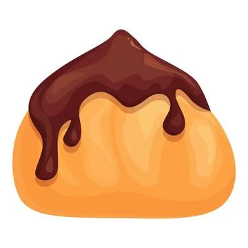 Delicious eclair being covered in rich chocolate icing Stock Illustration