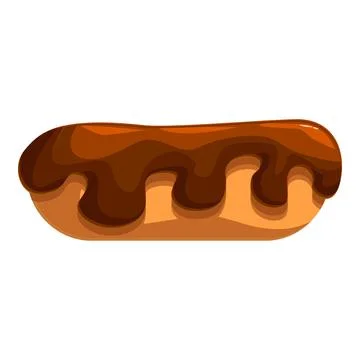 Delicious eclair covered with melted chocolate cream creates a tempting treat Stock Illustration