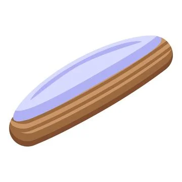 Delicious eclair with purple icing filling representing french dessert Stock Illustration