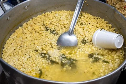 Delicious Esquites and Corn Kernels in Broth, Traditional Mexican Street Food Stock Photos