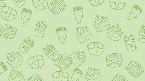 Delicious Fast Food Pattern - A Fun and Tasty Design. Stock Footage 321858617