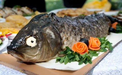 Delicious fish dish Stock Photos