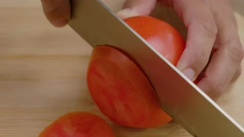 Delicious Food Chef Hands Cuts Vegetables Knife Vidéo 160032995