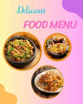 Delicious food menu Stock Illustration