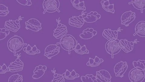Delicious Food Pattern Background for Culinary Designs. Stock Footage 321857276