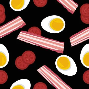 Delicious food pattern seamless vector Stock Illustration