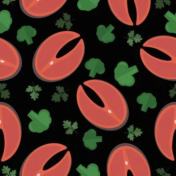 Delicious food pattern seamless vector Illustrazione stock