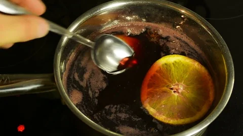 Delicious fragrant mulled wine Stock Footage 78691914