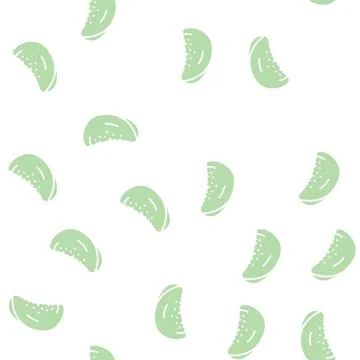Delicious fresh mango slice glyph seamless pattern イラスト素材