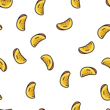 Delicious fresh mango slice vector seamless pattern Ilustración de archivo