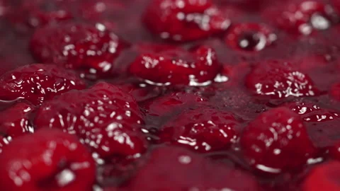 Delicious Fresh Raspberry Pie Rotating Close Up. Stock Footage 143095984