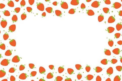 Delicious fresh strawberries frame, border with copy space Illustrazione stock