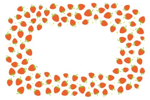 Delicious fresh strawberries frame, border with copy space Illustrazione stock
