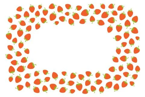 Delicious fresh strawberries frame, border with copy space Illustrazione stock