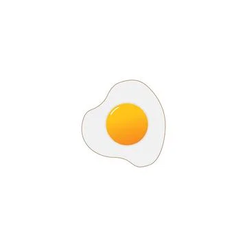 Delicious fried egg. Vector icon template Stock Illustration