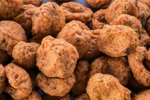 The delicious fried fish-paste balls. (Thai food) Stock Photos