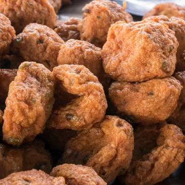 The delicious fried fish-paste balls. (Thai food) 스톡 사진