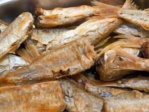 Delicious fried fish 库存照片