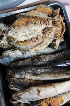 Delicious fried fish Foto stock