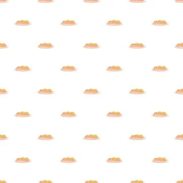 Delicious fried food balls pattern on white background Stock Illustration