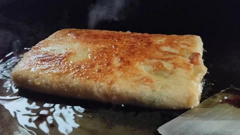 Delicious Fried Martabak Stock Footage 325692730