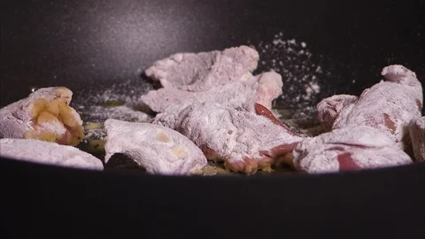 Delicious fried pork cuts Stock Footage 86268147