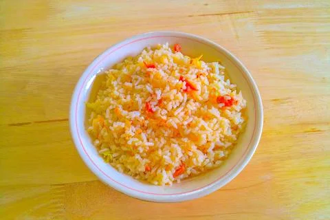 Delicious fried rice on the table Stock-Fotos