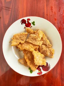 Delicious Fried Soybean Cake Tempe Served on a Plate as Savory and Crunchy .. Stock Photos