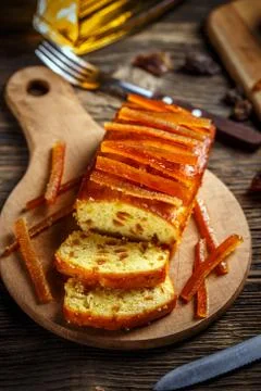 Delicious fruit cake Stock Photos