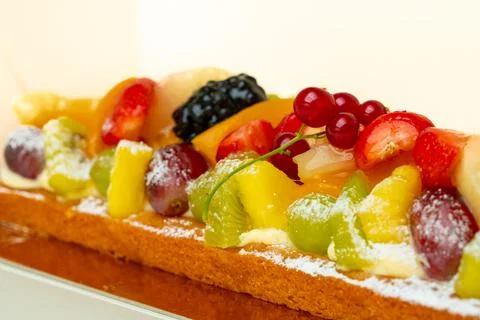 Delicious fruit cake Stock Photos