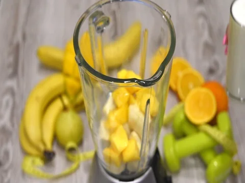Delicious fruit cocktail Stock Footage 74359361