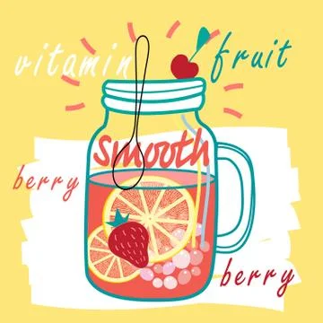 Delicious fruit smooth Stock Illustration