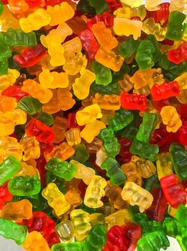 Delicious fun gummy bear pattern Stock Photos
