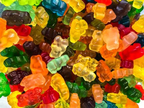 Delicious fun gummy bear pattern Stock Photos