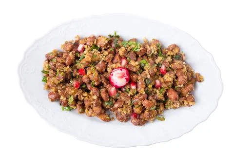 Delicious georgian appetizer from red beans. Stock Photos