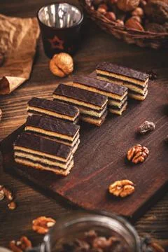 Delicious gerbeaud cake Stock Photos